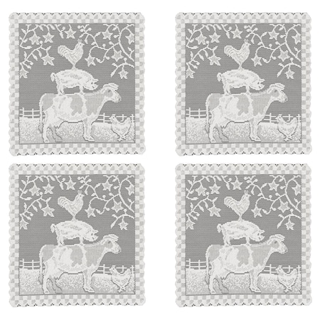 Heritage Lace 14 x 14 in. Farmhouse Doilies, White - Set of 4 FH-1414W-S